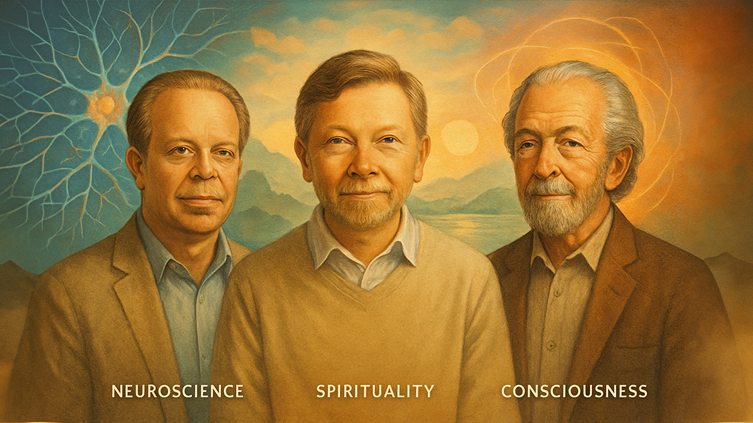 Dispenza Tolle i Howkins stoją obok siebie